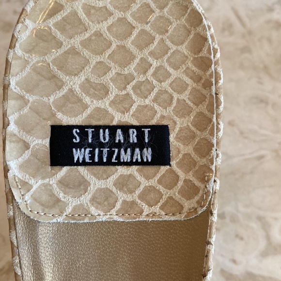 Stuart Weitzman Leather Cream Sandal - Picture 3 of 7